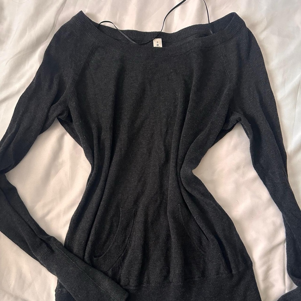 Dark Gray Off-Shoulder lululemon Sweater